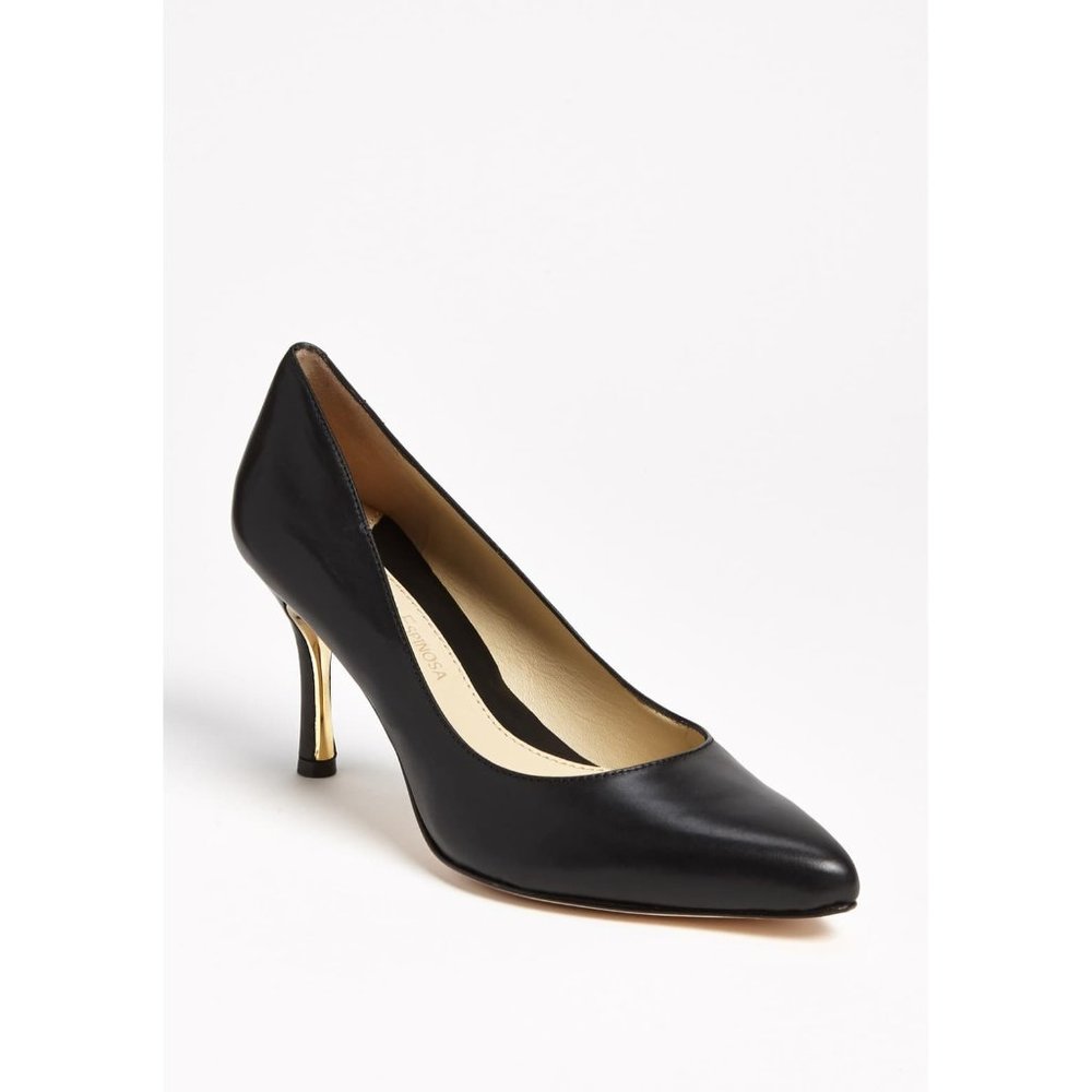 'Leila' black patent leather heels